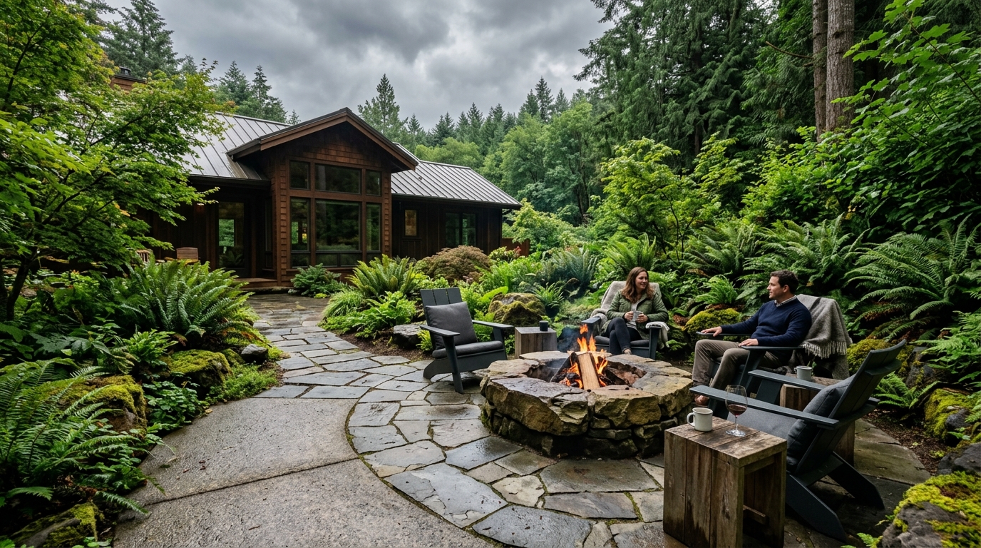 Pacific Northwest backyard patio